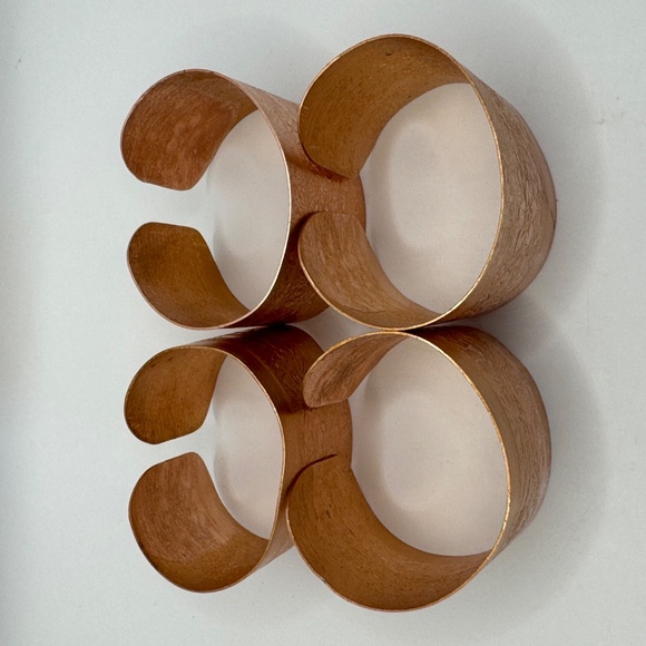 Set of 4 Coppercraft floral embossed napkin rings. Vintage copper napkin holders - Picture 12 of 12